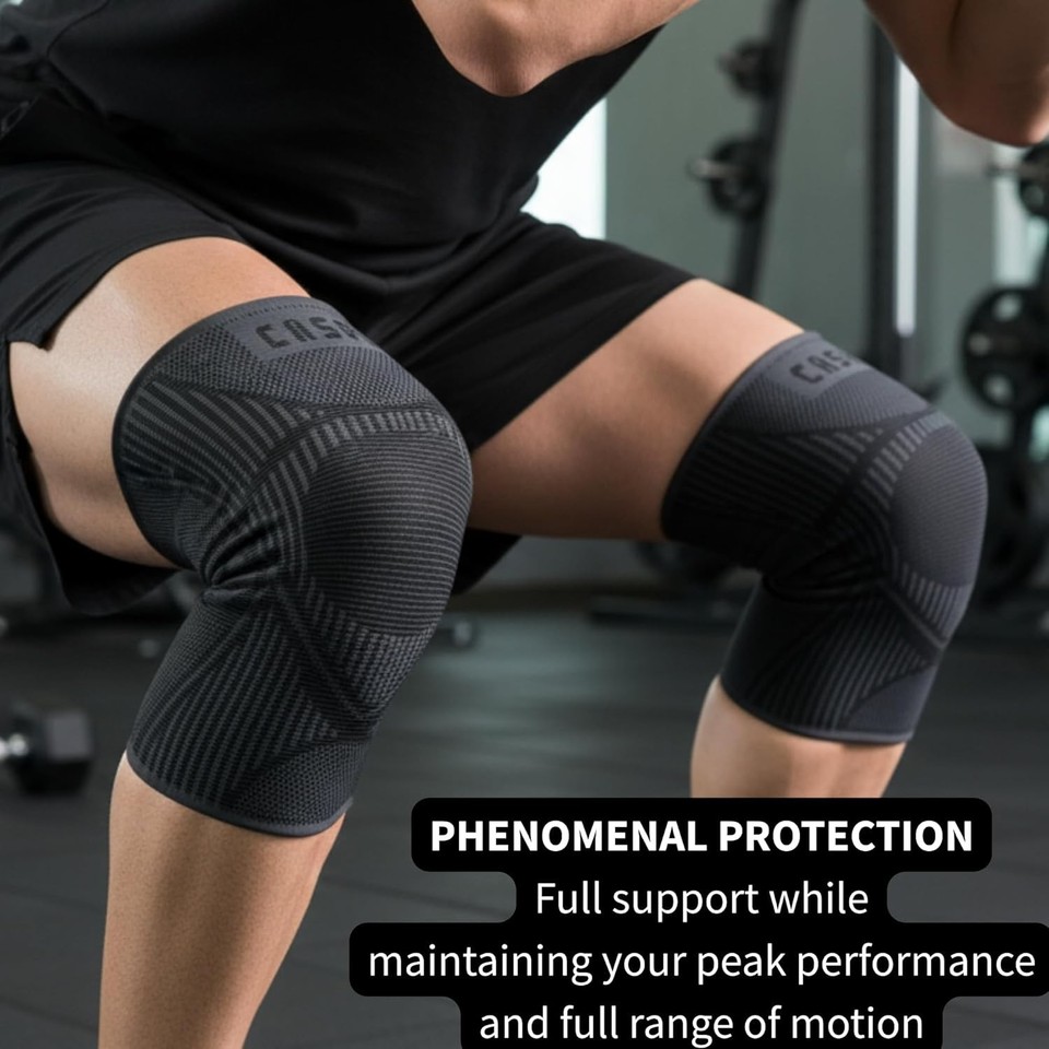 2-Pack Knee Sleeve Compression Brace Support Sport Joint Pain Arthritis ...