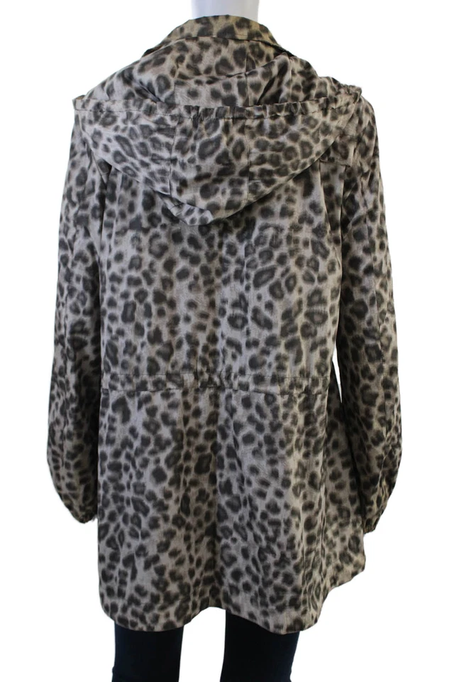 Hawke & Co Mujer Beige Estampado Animal Anorak Botón Talla M Foto 4 de 4