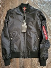 Alpha Industries Mens Ma-1 Tt Bomber Jacket, Black, Medium, Brand New With Tags