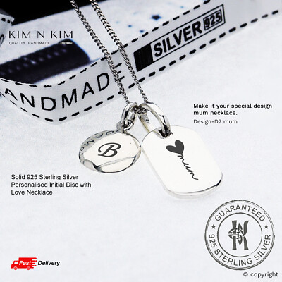 Mothers Day Necklace /Personalised /Name Engraving /Solid Silver/Quality-KimnKim