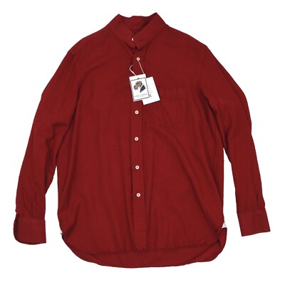 ARNY S PARIS Hemd Shirt Gr L Seide Wolle Kaschmir Rot Silk Wool Cashmere Italy 