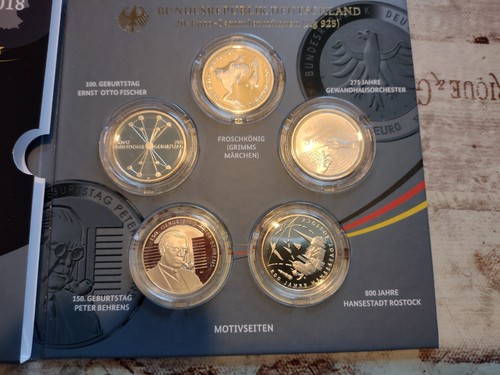 BRD 5 x 20 Euro Set 2018 Spiegelglanz Silbermünzen NEU OVP - Bild 2 von 3
