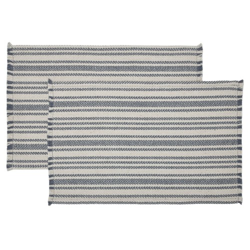 Finders Keepers Chevron Table Settings Placemat Runners Country Steel Grey White - Picture 10 of 25