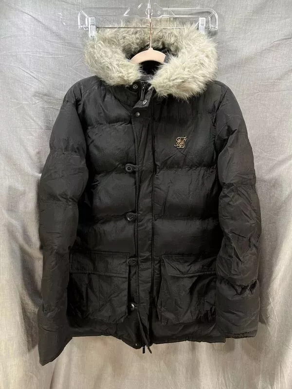 Siksilk puffer jacket with faux hotsell fur hood