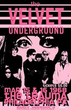 Valvet Underground 1968 Concert VINTAGE BAND POSTERS Rock Travel Old Advert #ob