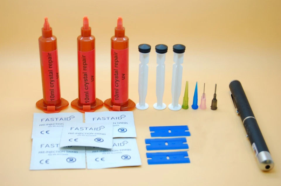 Crystal, Glass, Watch, Glasses, Plastic Repair Glue + 1MW UV Laser Pen Set