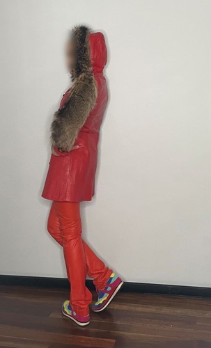 Vintage Orange Leather Fox Fur 1960s Coat Jacket, AMAZING, Offers welcome! - Picture 6 of 22