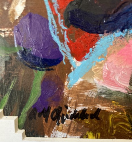 Danish Artist Rolf Gjedsted Abstract Composition Modern Art Berlin Frame - Picture 9 of 16