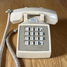 Vintage AT&T Bell System Telephone Touchtone Desk Western Electric Beige Cream