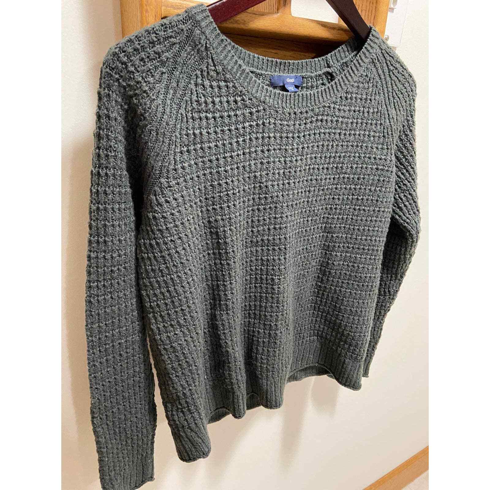 Women's Gap Dark Gray Sweater - solid knit cozy s… - image 6