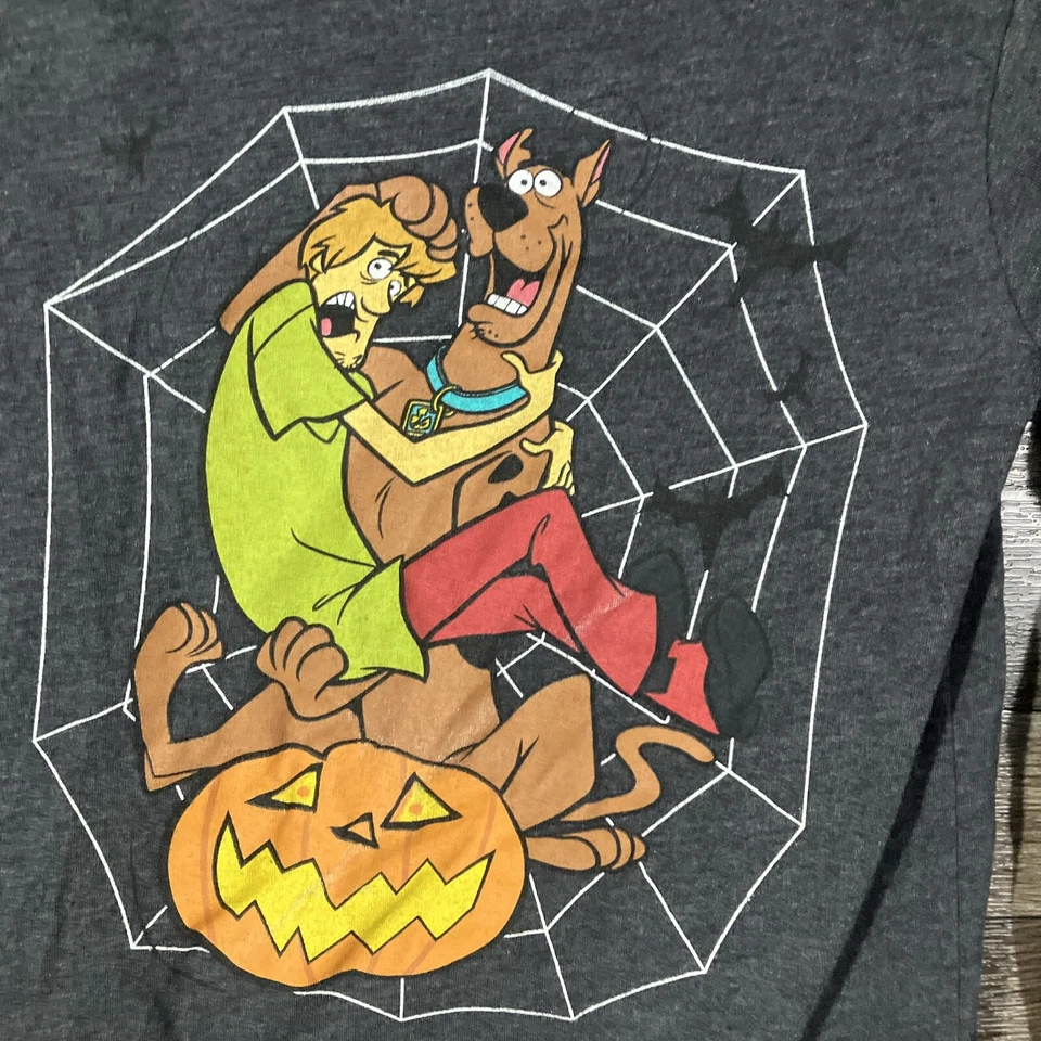 Camisa Scooby Doo Jumping Beans Niños 7T Gris Halloween Top Algodón Manga Larga Camiseta Foto 3 de 4