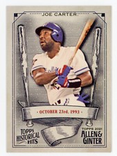 2021 topps Allen & Ginter historical hits Joe Carter card# HH-1 blue jays