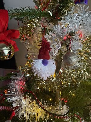 Handarbeit Weihnachtswichtel Ornament - Garn Christbaumschmuck Nordic Style Geschenk