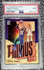 💜LeBron James💛 9 MINT 🐐 2021-22 Donruss Optic T-Minus 3, 2, 1 PURPLE Prizm #2