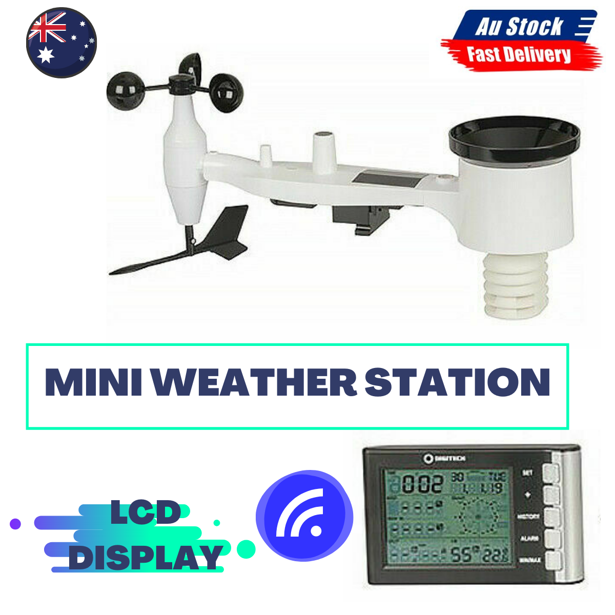 Wireless Mini LCD Display Weather Station batteries for Base station