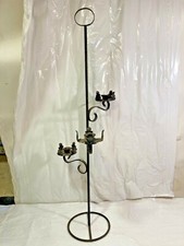 Vtg Wrought Iron Rustic 3 Arm Metal Candlestick Candle Holder Candelabra 29.5"