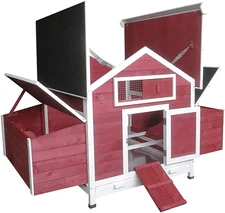 Wood Chicken Coop Backyard Hen House 4-8 Chickens with 6 Nesting Box New