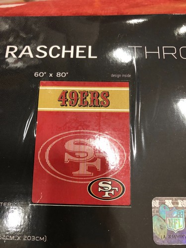 SAN FRANCISCO 49ERS blanket RASCHELTHROW Blanket 60" x 80 LOGO BRANDS - Picture 3 of 4