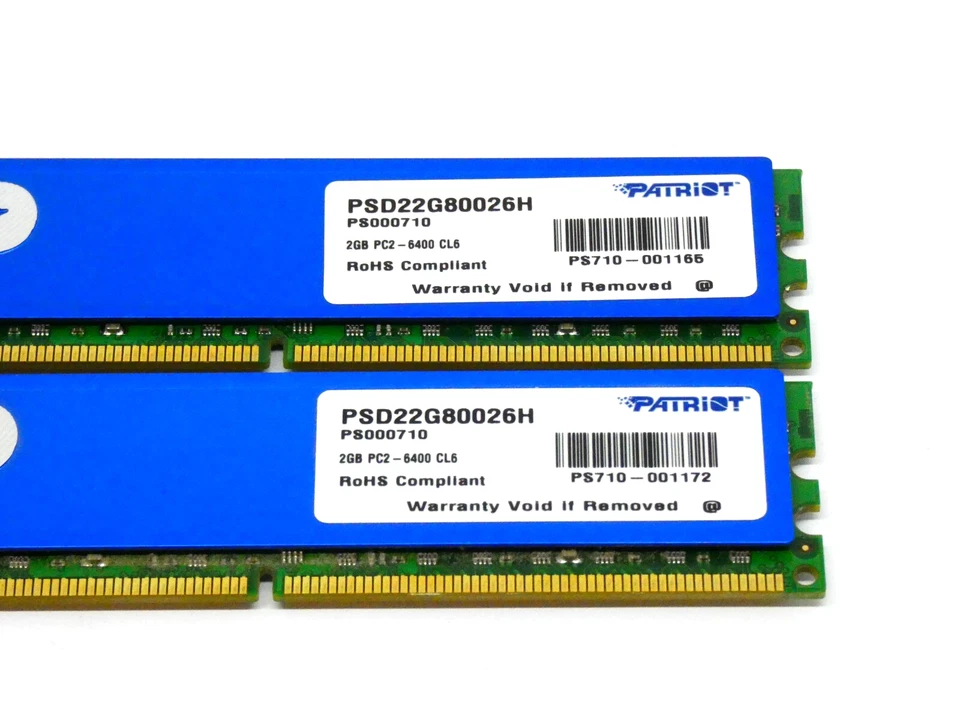 Patriot 4GB 2x2GB DDR2 PSD22G80026H  DDR2 800MHz (TESTED on INTEL) - PC Memory - Image 2 of 2