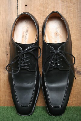 MAGNANNI Diversa Black Leather Apron Toe Oxfords Derby Shoe 
