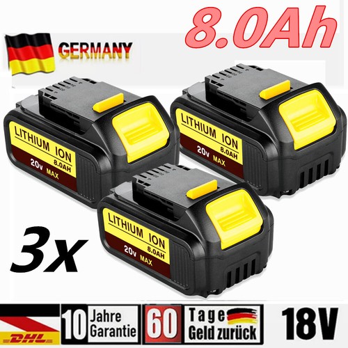 3 x batterie originale pour DeWalt DCB184 DCB 184 18 V 8,0 Ah XR LI-Ion DCB182 DCB205-2 - Photo 21/21