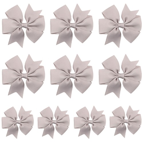 10 Packs Baby Kids Girl Hair Pins Cute Ribbon Bows Hair Clips Child Accessory - Picture 3 of 12