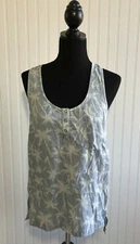 Splendid Indigo Dye Palm Tree Tank Top Racerback Womens Size Medium Blue NWT