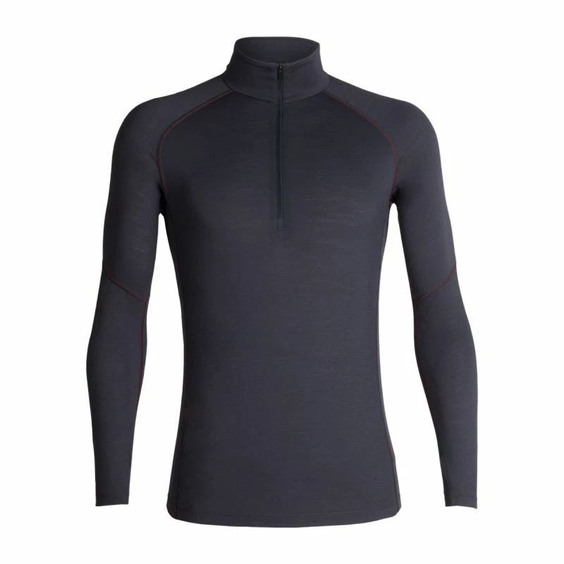 Icebreaker Merino 150 Zone LS Half Zip Pullover (M) Monsoon / Chili Red