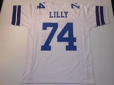 UNSIGNED CUSTOM Sewn Stitched Bob Lilly White Jersey - M, L, XL, 2XL