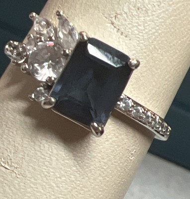 Bomb Party Constantly in Awe blue topaz ring size 9 Sterling Silver