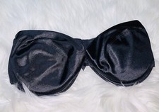 Vintage Victorias Secret 34 C Bra Push Up Strapless Black Bow Underwire Lined VS