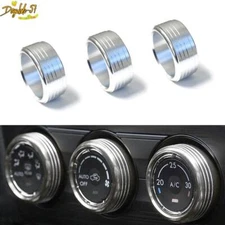 Silver Aluminum AC Climate Control Knob Ring Covers For Subaru Impreza WRX/STi