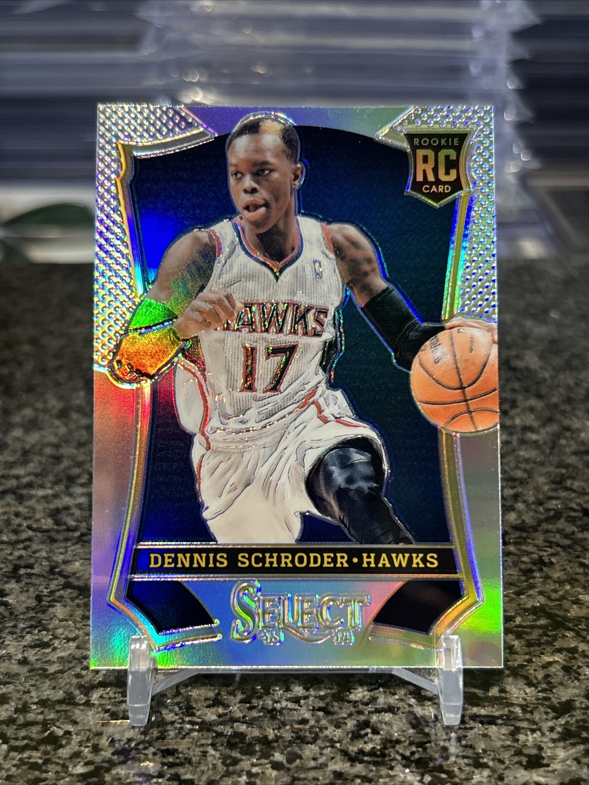 2013-14 Panini Select #164 Dennis Schroder Rookie Card RC Holo Silver Prizm SP!!