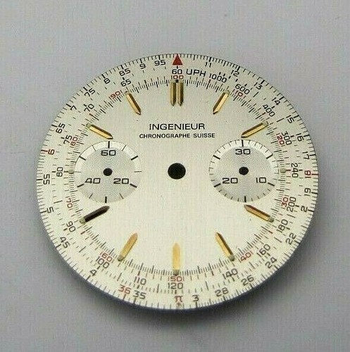 Cadran Hahn Pour Valjoux 7733 - Cauny Prima 32mm - Neuf De Stock (NOS)