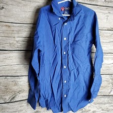 Boy's Chaps Blue Long Sleeve Button Down Shirt Size 10
