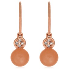 XEN Ohrhänger mit Peach Mondstein und Weißtopase ca. 2,8 ct. rosèvergoldet