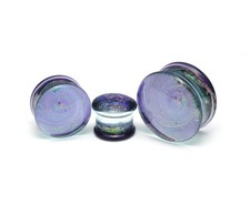 Galaxy Swirl Glass Double Flare Plugs PG-592 gauges PICK YOUR SIZE