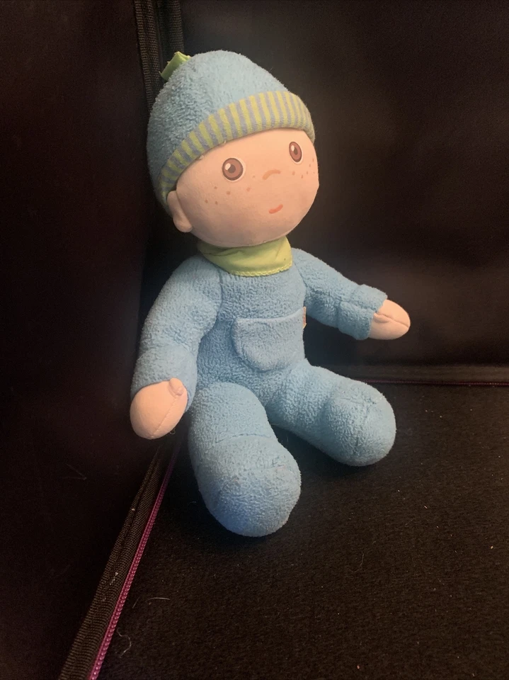 Muñeca Haba Baby Boy 9" Azul Jersey Bandana Verde Foto 4 de 4