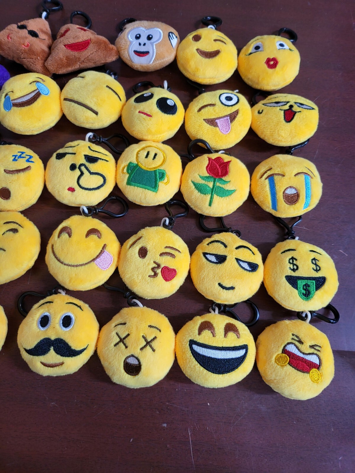 36 ct Emoji Plush Key Chain Back Pack Clips 2" New eBay