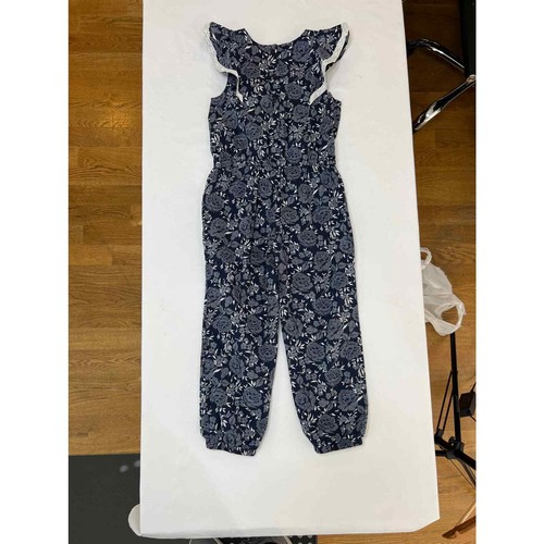 Janie and Jack Floral Jumper Blue/White Kids Size 6 - Picture 5 of 12