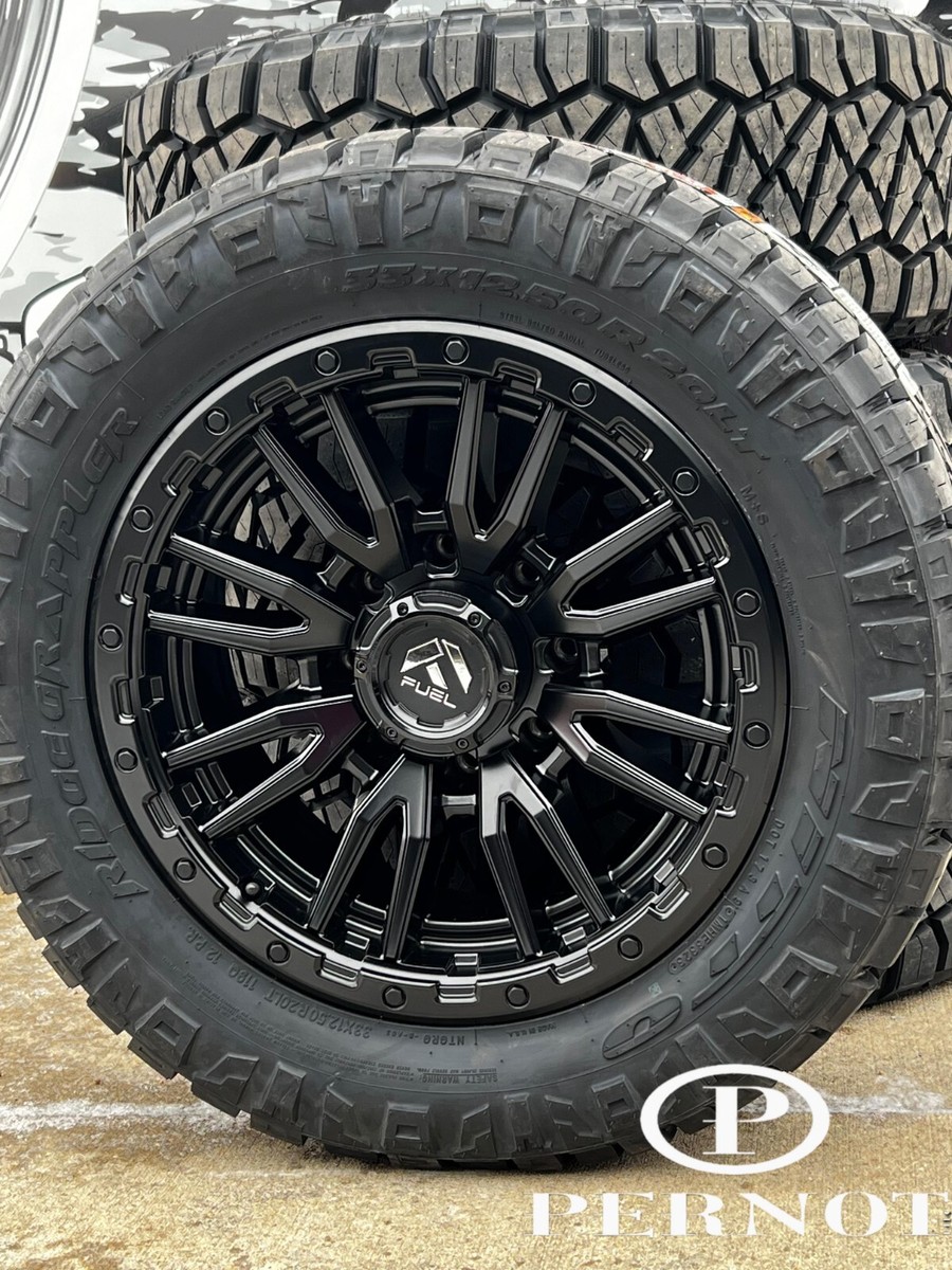 Fuel D679 Rebel Black Wheels 20x9 8x180 & Nitto Ridge Grappler 33