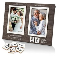 Anniversary Picture Frame, 1-99 Years Wedding Gift Ideas - Then & Now