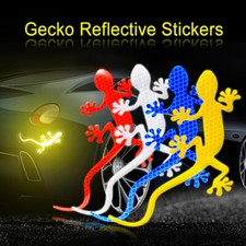 4X Reflective Car Safety Strip Protective Sticker Auto 3D Gecko Warning Decal