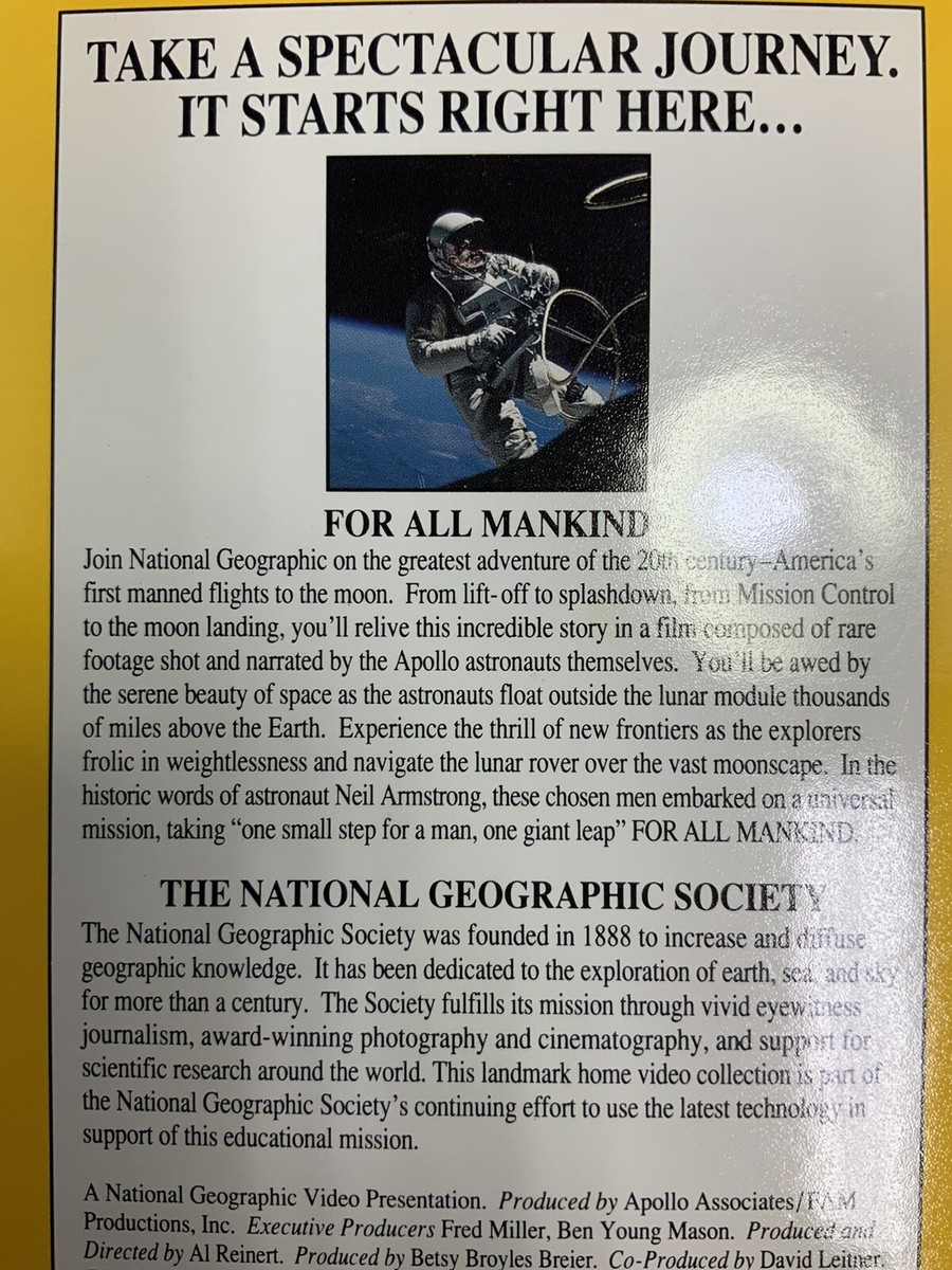 その他 Nat'l Geo: For All Mankind [VHS] Amazon.com: National Geographic's For All Mankind [VHS] : National