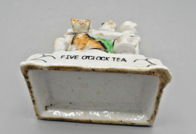Vintage 1800s Antique Fairing Cats & Kittens Figurine Five O