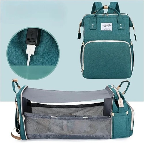 Foldable Large Mummy Bag Baby Bed Backpack Maternity Nappy Diaper Milk AU STOCK - Picture 6 of 13