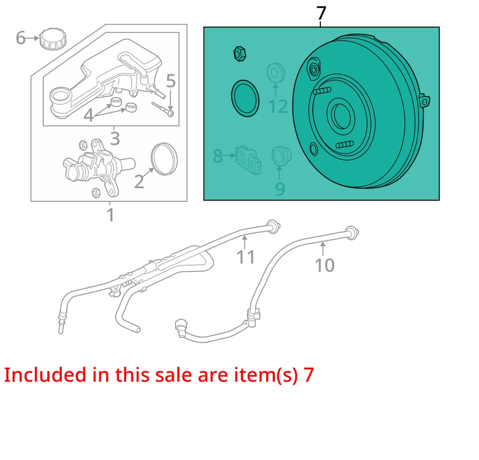 2019 Ford Fusion Power Brake Booster OEM 73K Miles - LKQ414587011 - Image 4 of 4
