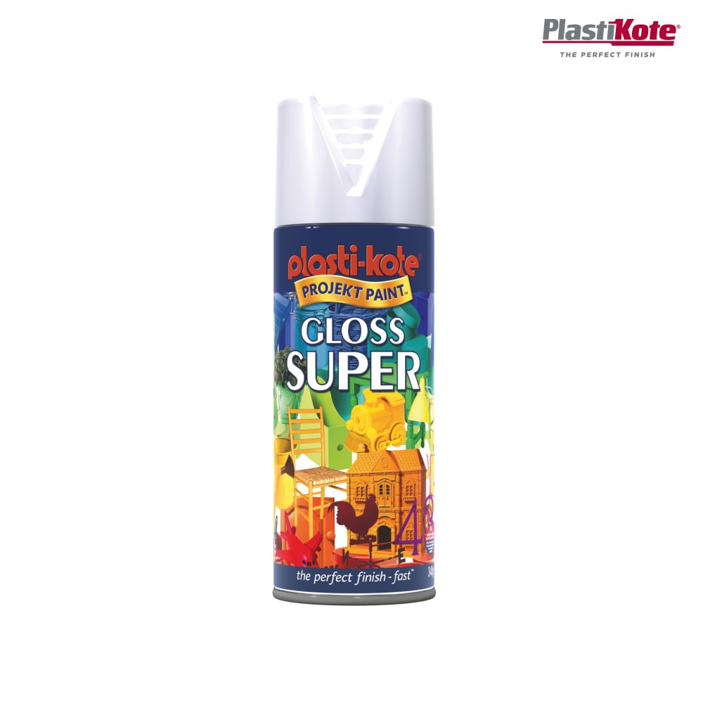 Plasti-kote Super Gloss Spray White 400ml - 440.0011109.076
