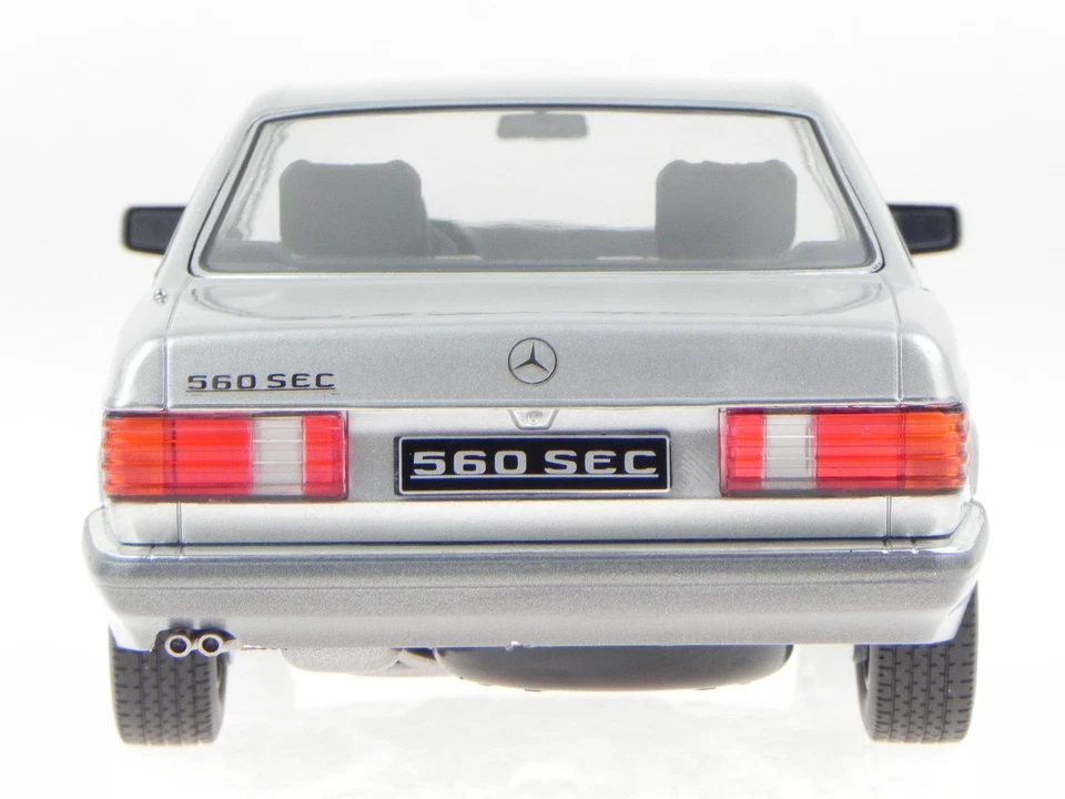 Mercedes C126 560 SEC 1986 plateado metálico diecast modelo coche 180332 KK 1:18 Foto 4 de 4