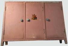 VINTAGE RARO ARMADIO GIOCATTOLO IN LEGNO ARTIGIANALE DELLA PRIMA META' DEL 900